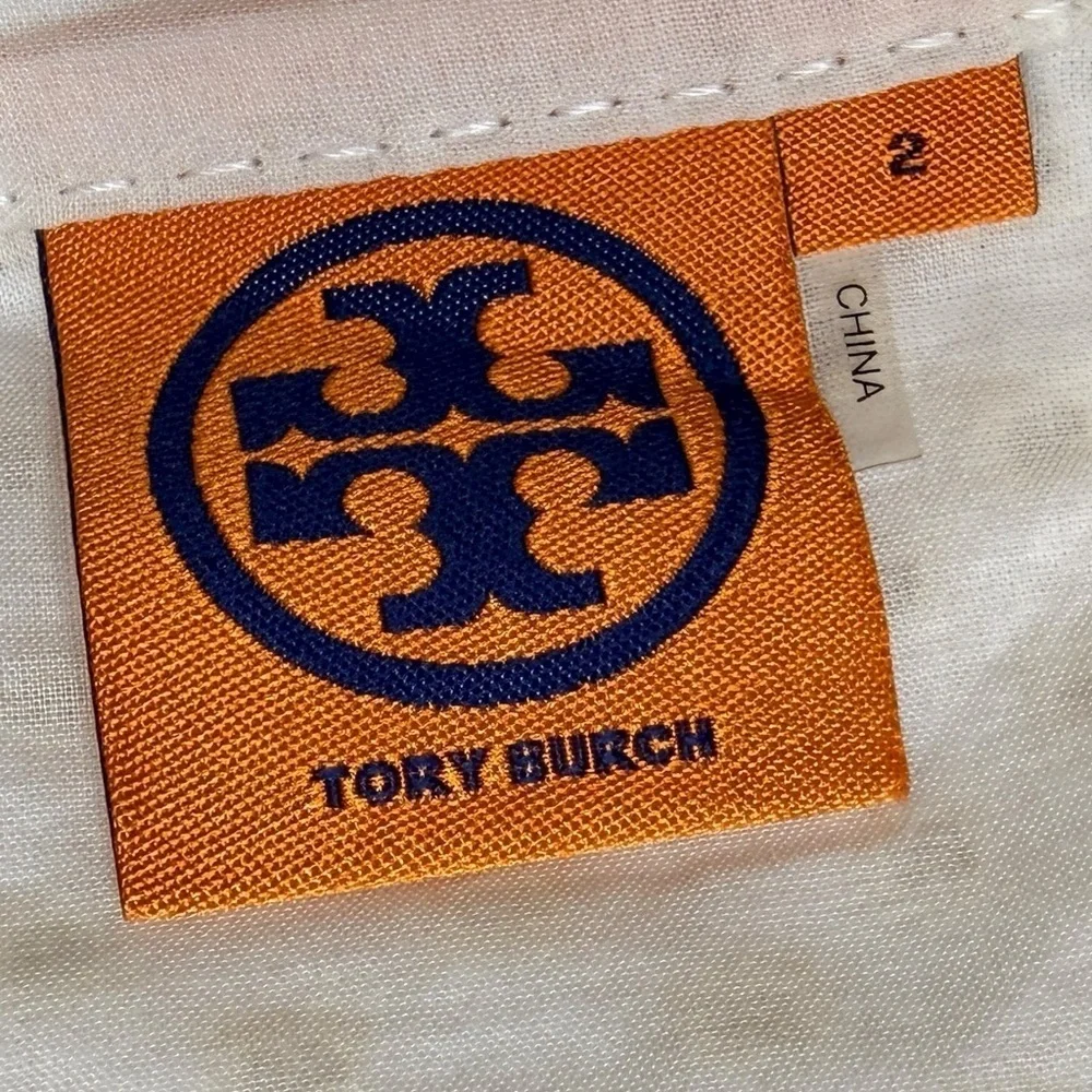 Tory Burch Berdine eyelet dress in white cotton. 2